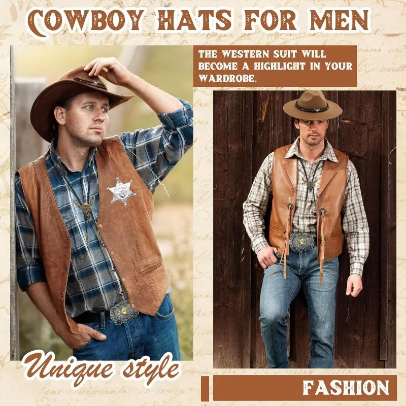 Kit Accessoires Cowboy Chapeau et Étoile de Shérif