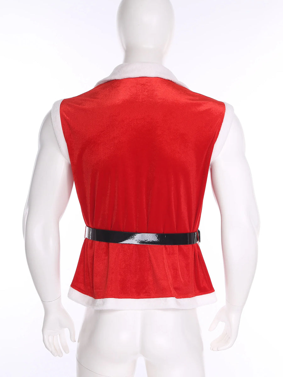Gilet Père Noël en Velours avec Ceinture – vue 3