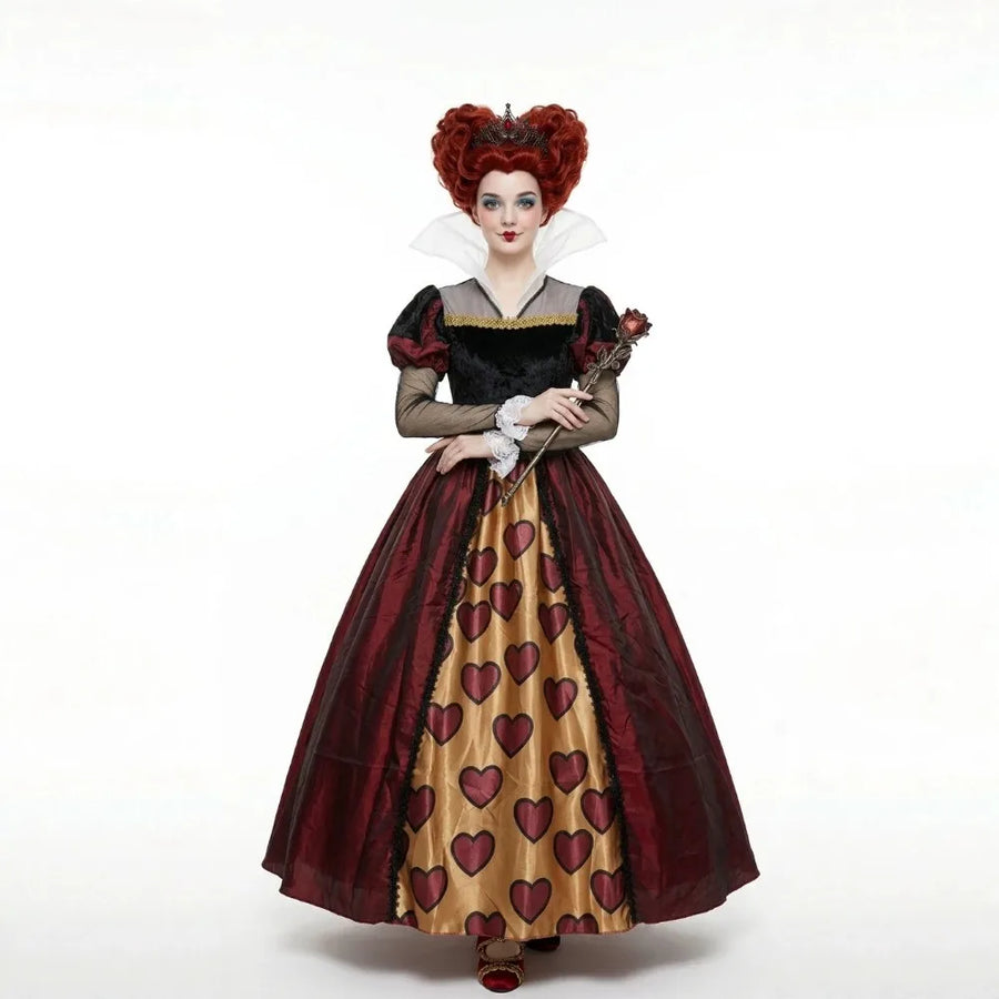 Costume Reine de Cœur – Robe, Couronne ou Perruque au Choix