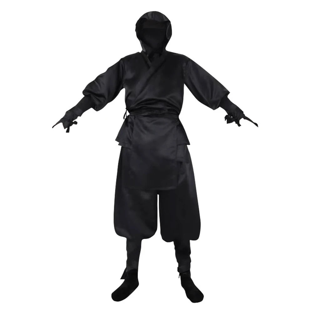Déguisement Ninja Kimono à Capuche Noir Adulte – vue 2