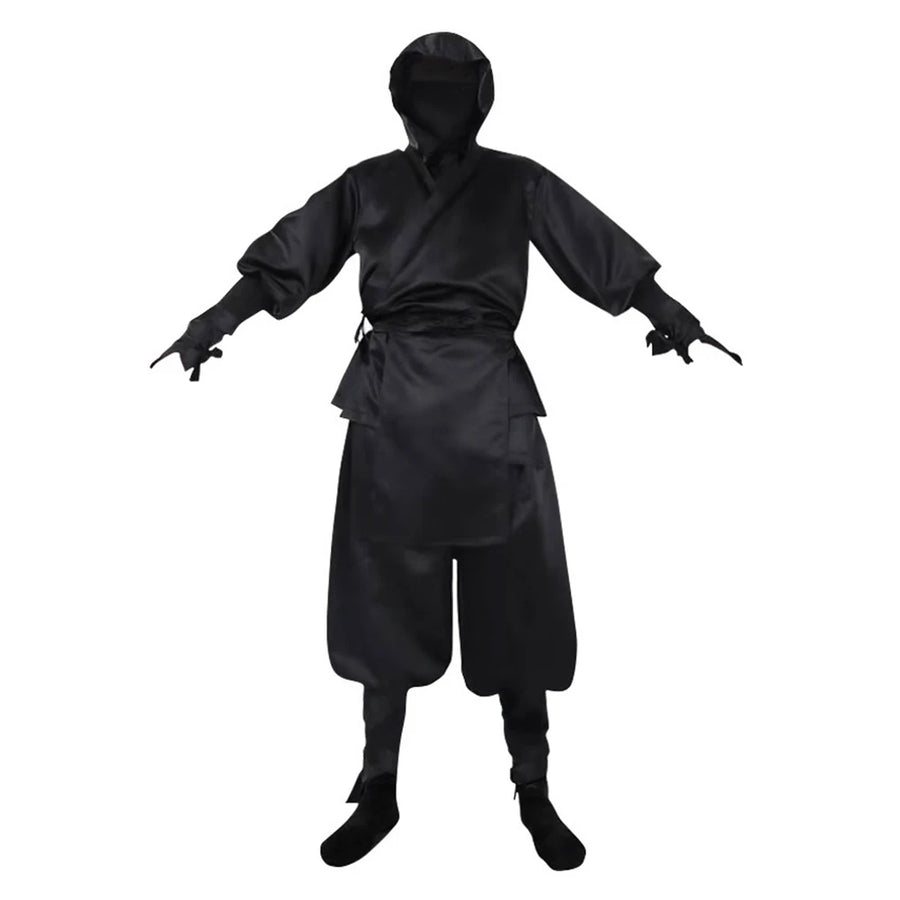 Déguisement Ninja Kimono à Capuche Noir Adulte – vue 2