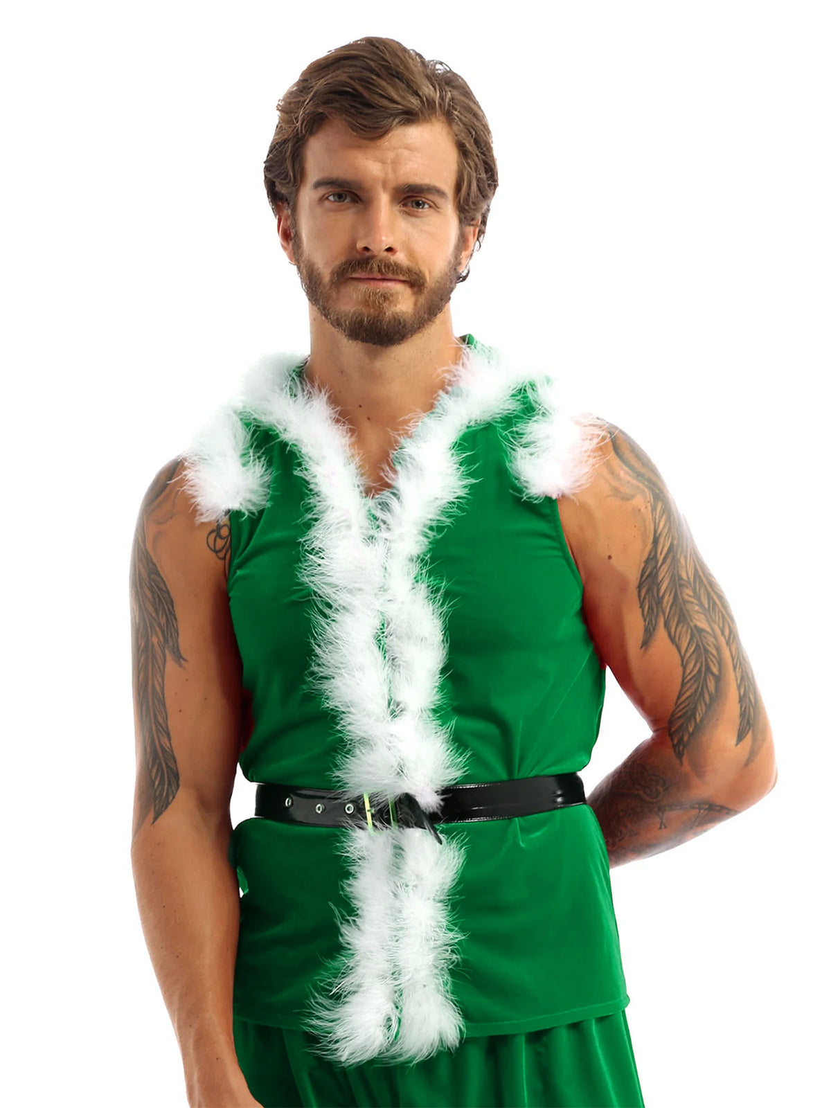 Manteau Père Noël en Velours à Capuche Homme – vue 7
