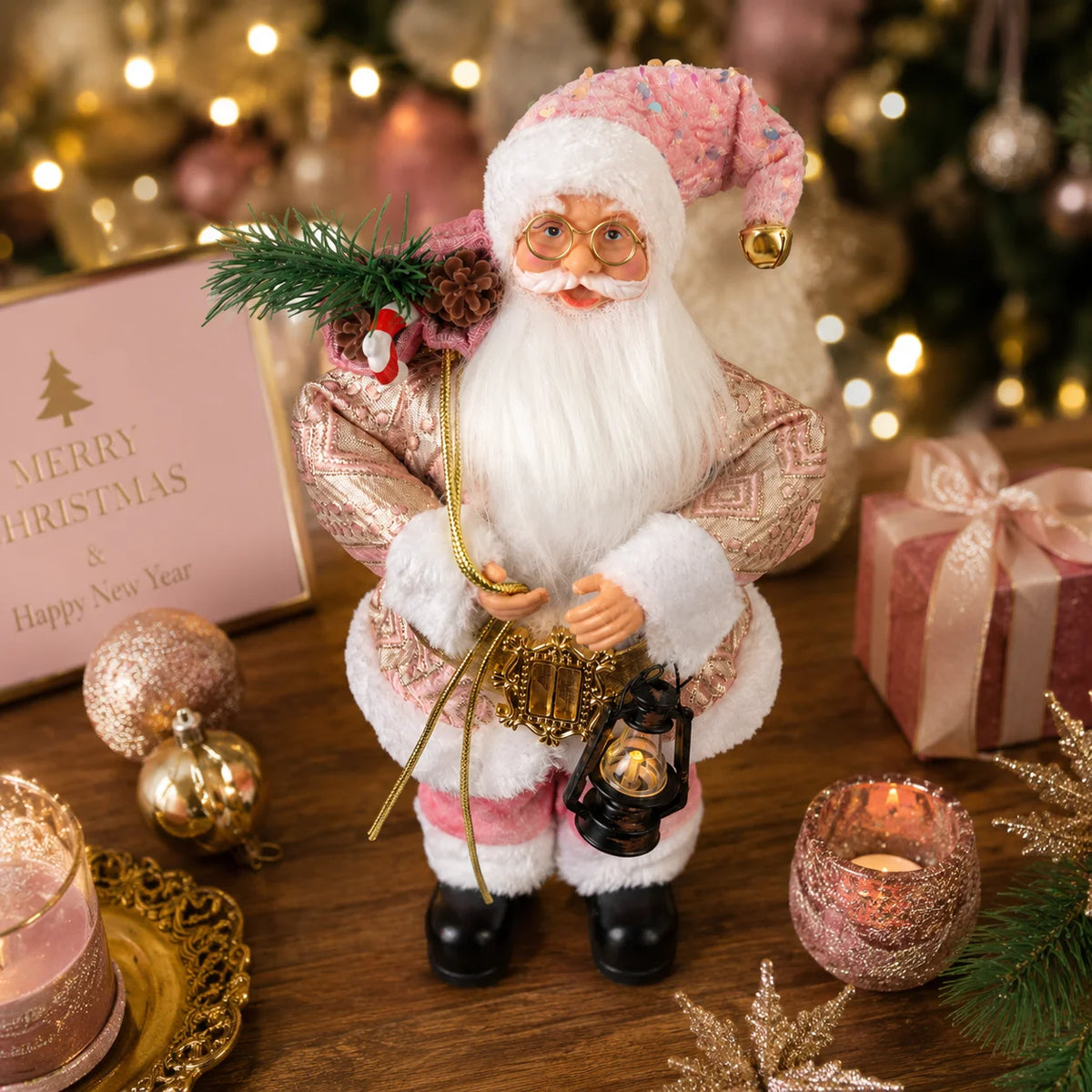 Figurine Père Noël 30 cm avec Lanterne – Décoration – vue 5