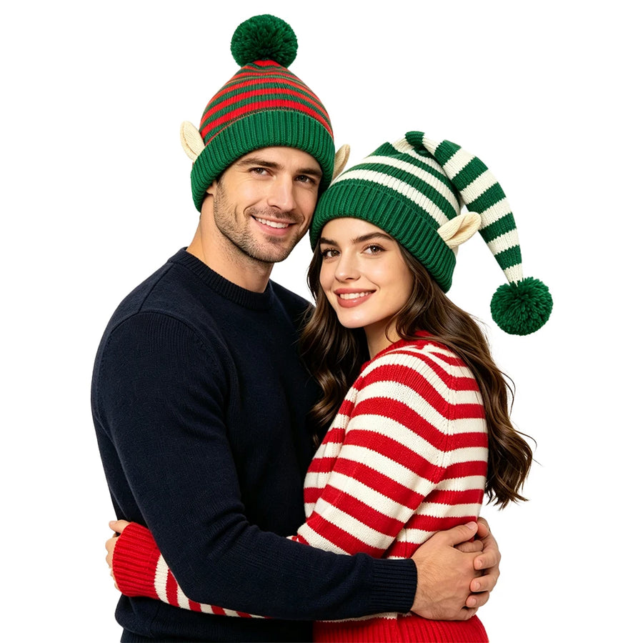 Bonnet de Lutin Tricoté Rayé – 3 Coloris – vue 2