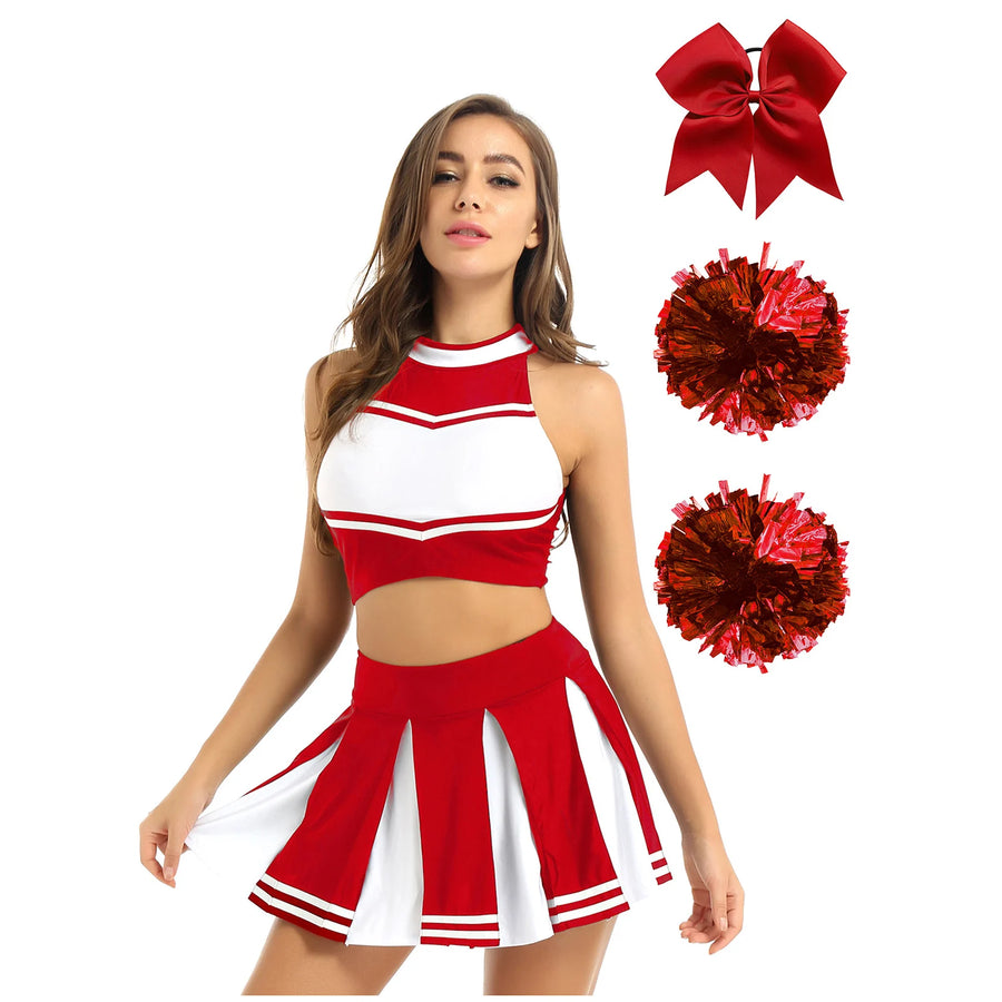 Costume Pom-Pom Girl Femme – Haut, Jupe et Accessoires