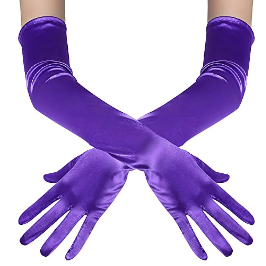 Gants Longs Satin Femme – 55 cm, Plusieurs Coloris