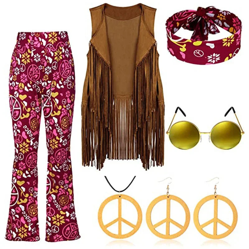 Déguisement Hippie Années 70 Femme à Franges