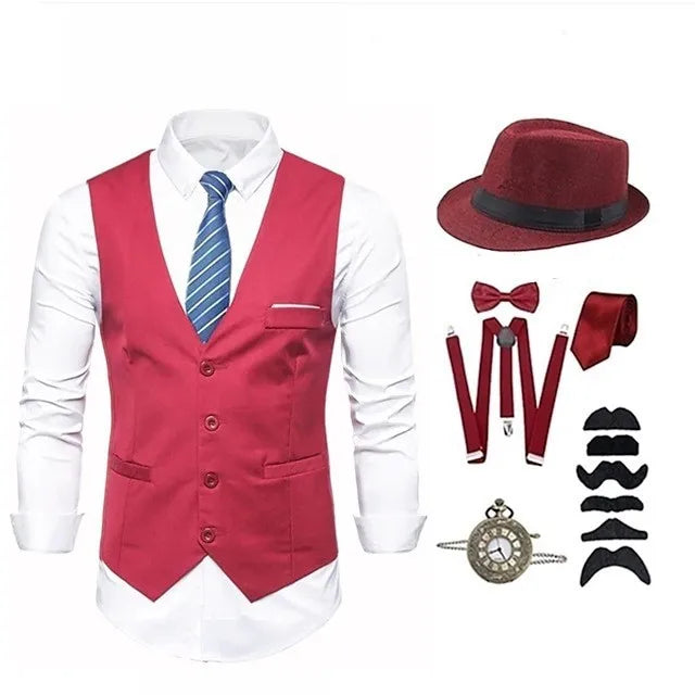 Costume Rétro Années 20 Homme – Gilet, Chapeau, Cravate et Montre – vue 14