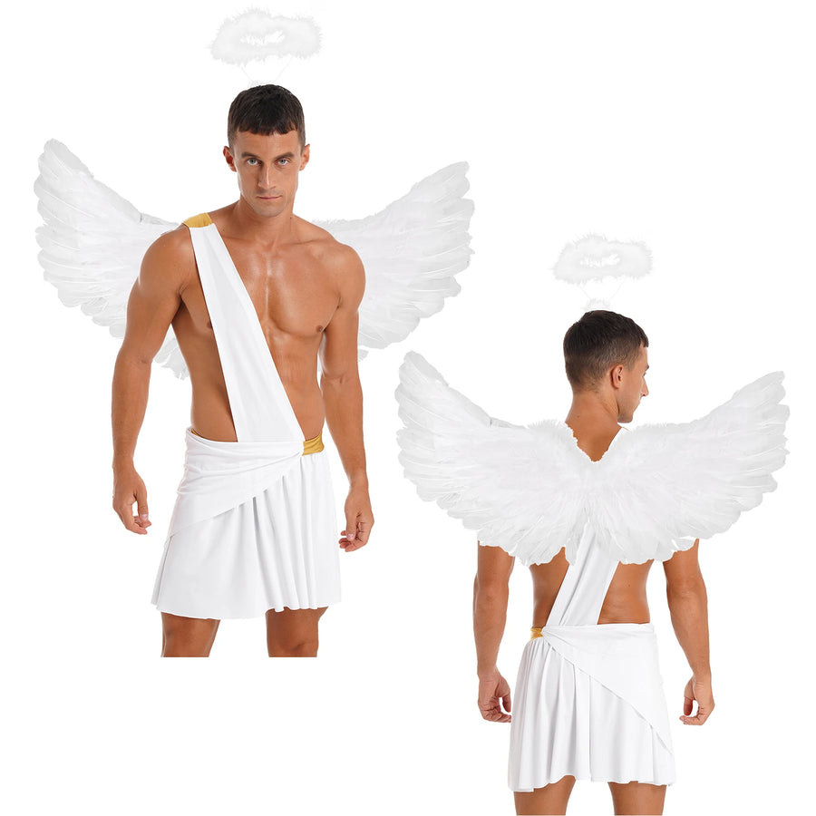 Déguisement Ange Déchu Homme – Jupe Plissée, Ailes et Serre-Tête – vue 7