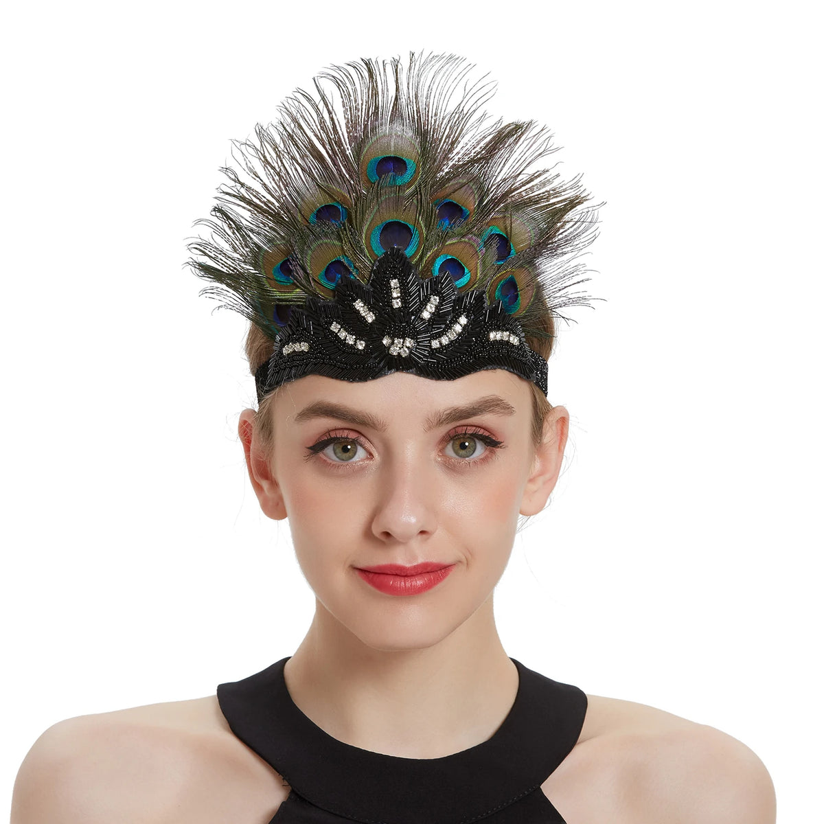 Serre-tête Plumes de Paon Style Années 1920 - Gatsby Vintage – vue 5
