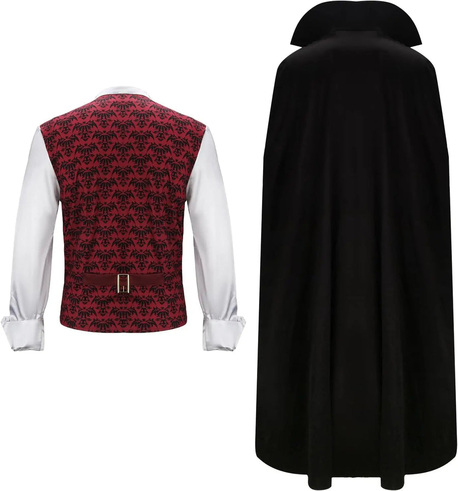 Déguisement Vampire Gothique Homme avec Longue Cape – vue 3