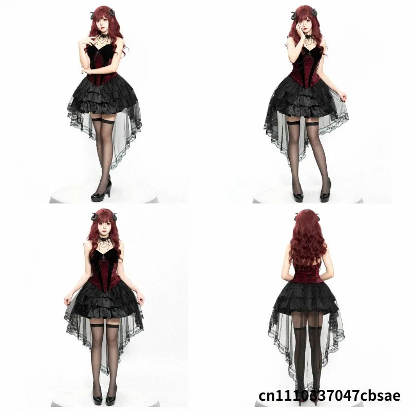 Robe Vampire Gothique Queue-de-Pie Femme