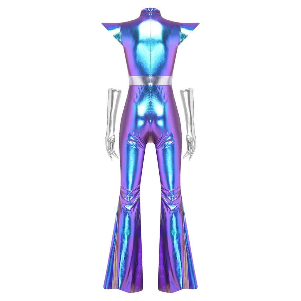Combinaison Alien Métallisée Femme