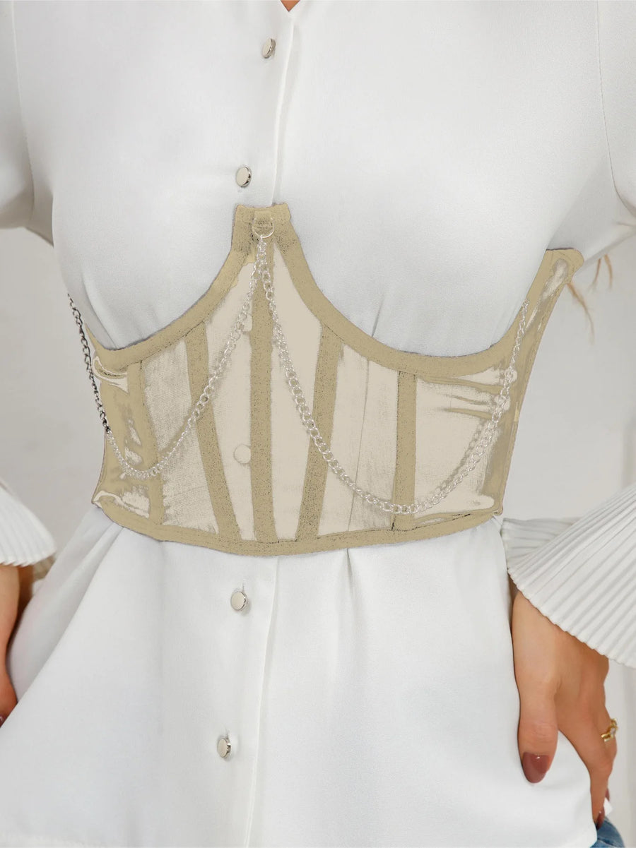 Corset Serre-Taille Punk à Chaînes