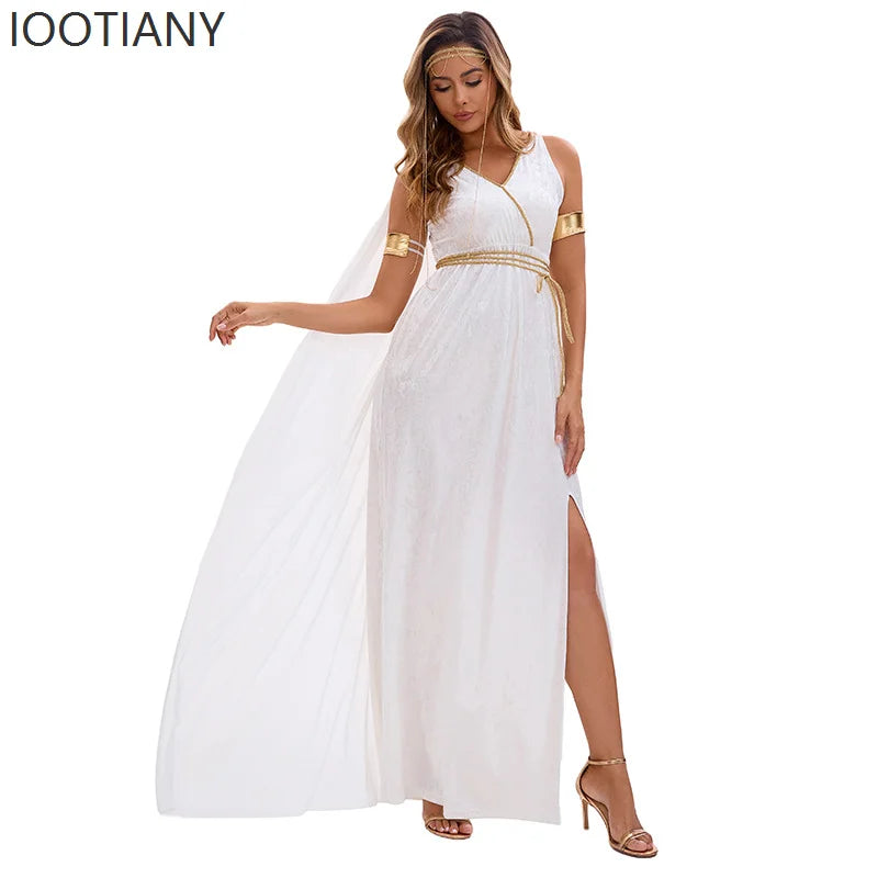 Robe de Déesse Grecque Blanche Sexy – vue 4