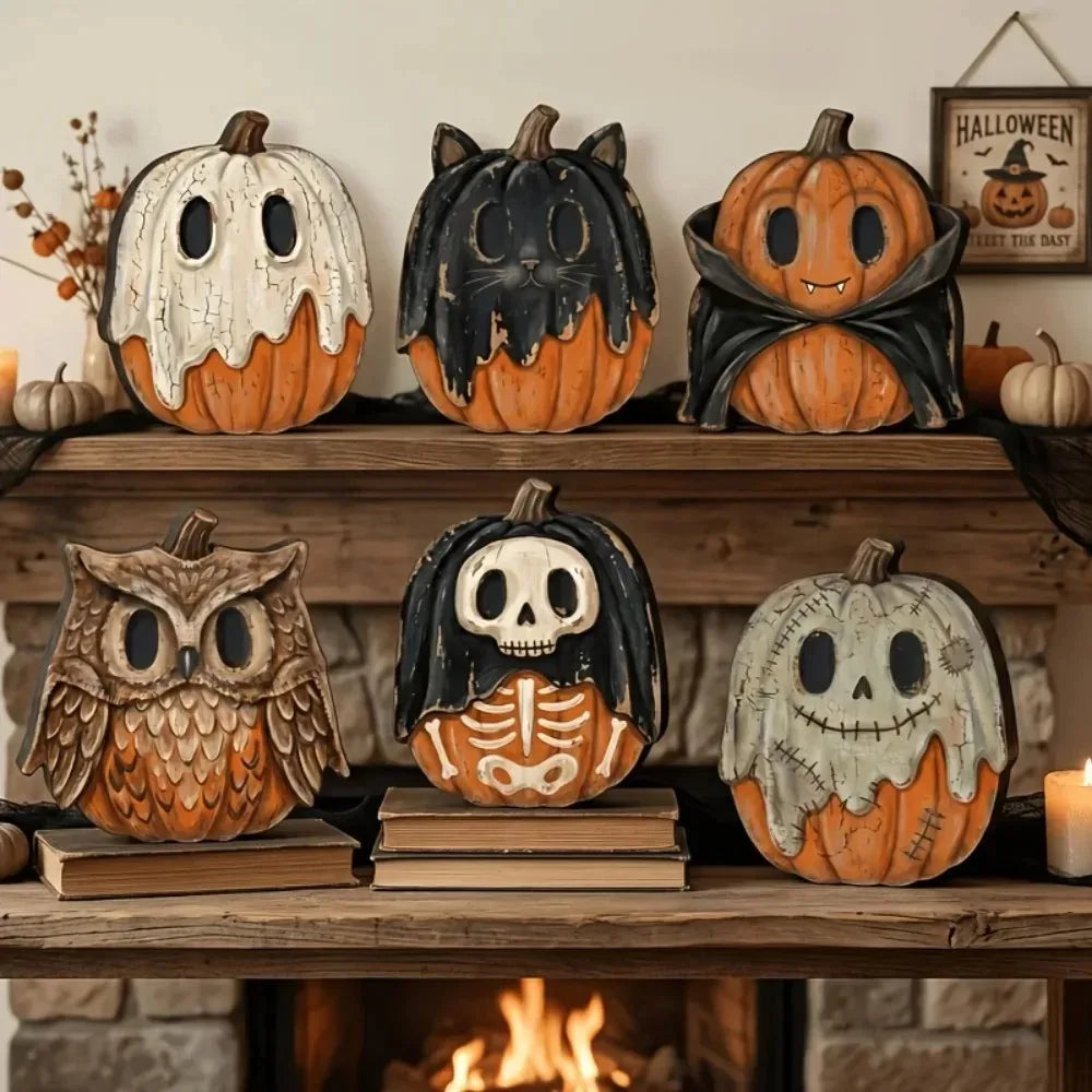 Décorations Halloween en Bois à Poser – Six Modèles