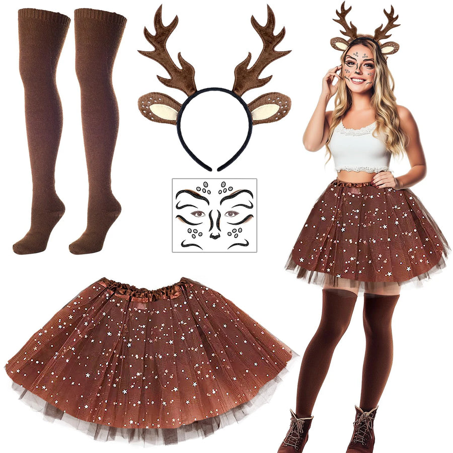 Kit Renne Femme – Bois, Tutu et Chaussettes
