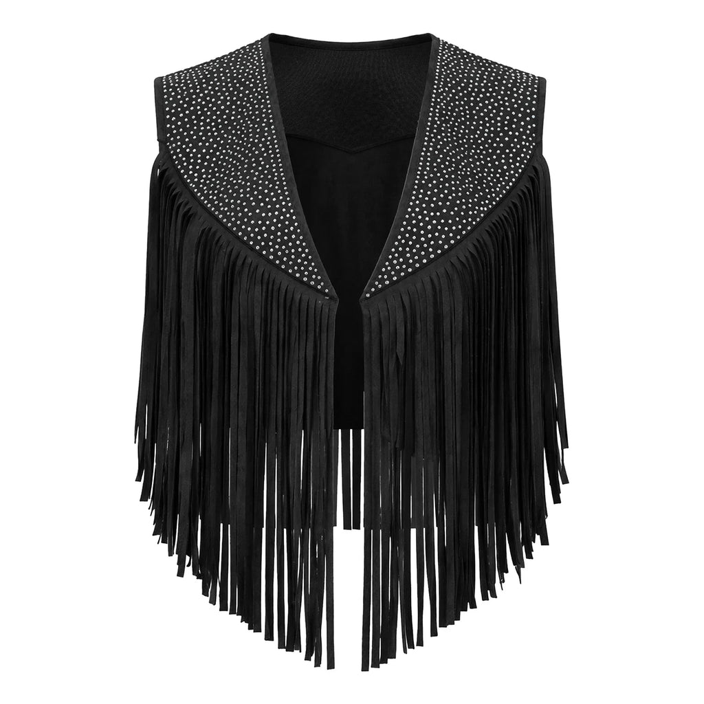 Gilet Cow-Girl à Strass et Franges