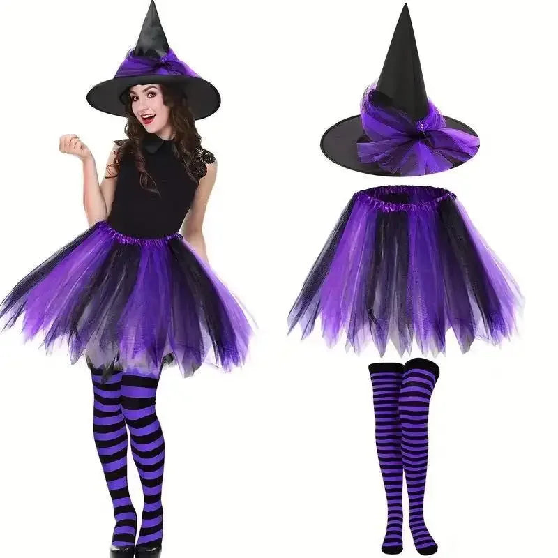 Ensemble Sorcière Violet et Noir Femme – 8 Modèles