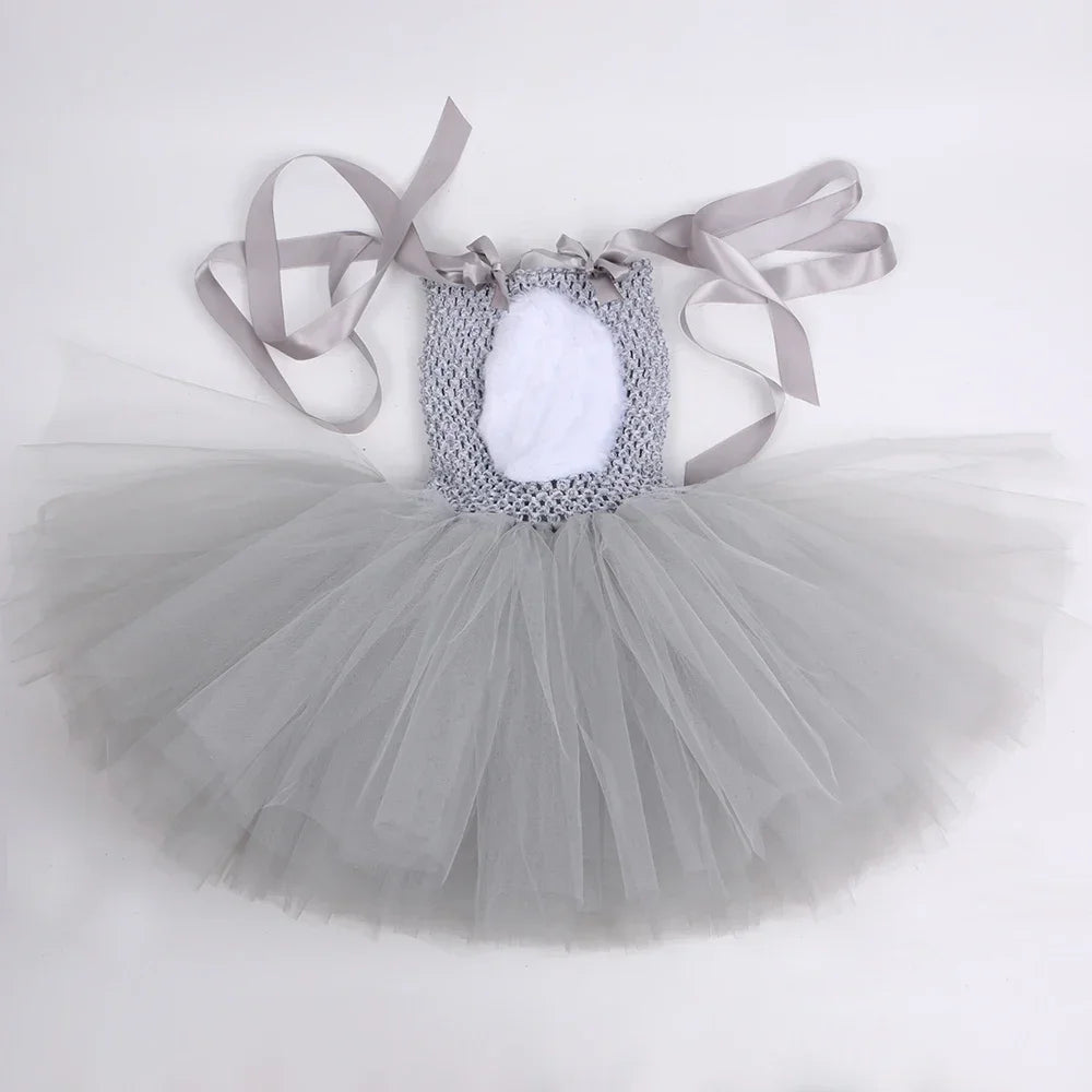 Robe Tutu Lapin Gris Fille – vue 5