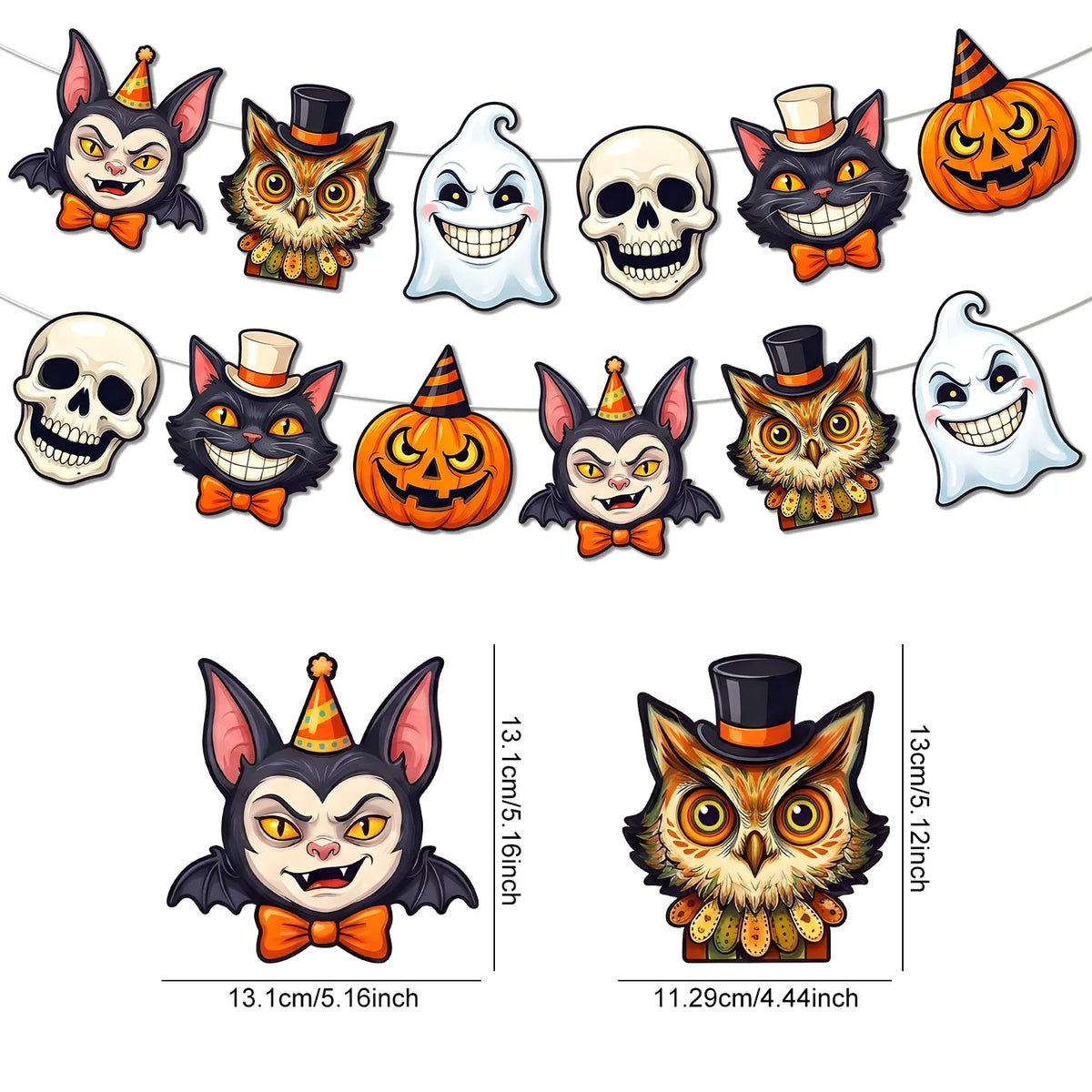 Guirlande décorative en papier Halloween – 5 coloris – vue 8