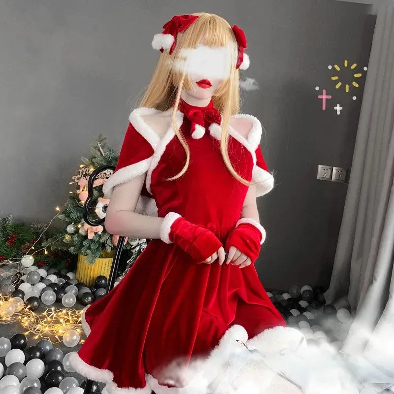 Déguisement Mère Noël Femme avec Cape – vue 5