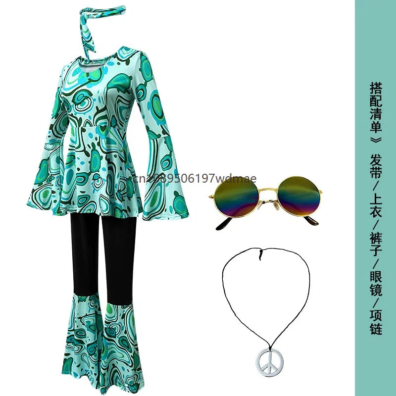 Tenue Disco Multicolore avec Bandeau