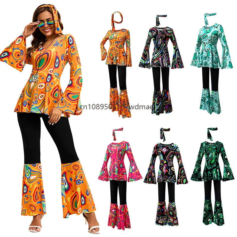 Tenue Disco Multicolore avec Bandeau