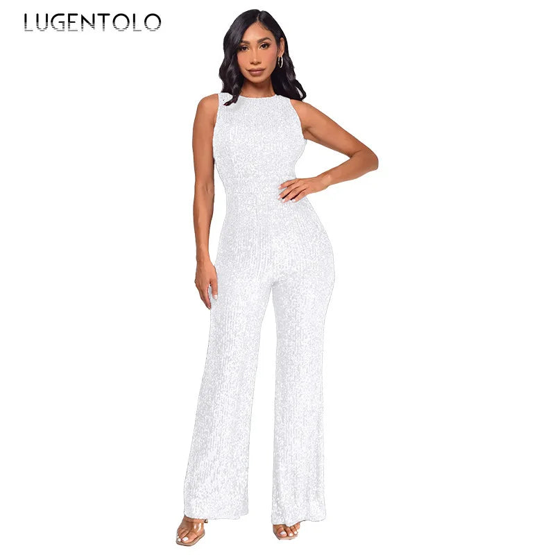 Combinaison Femme à Sequins – Sans Manches