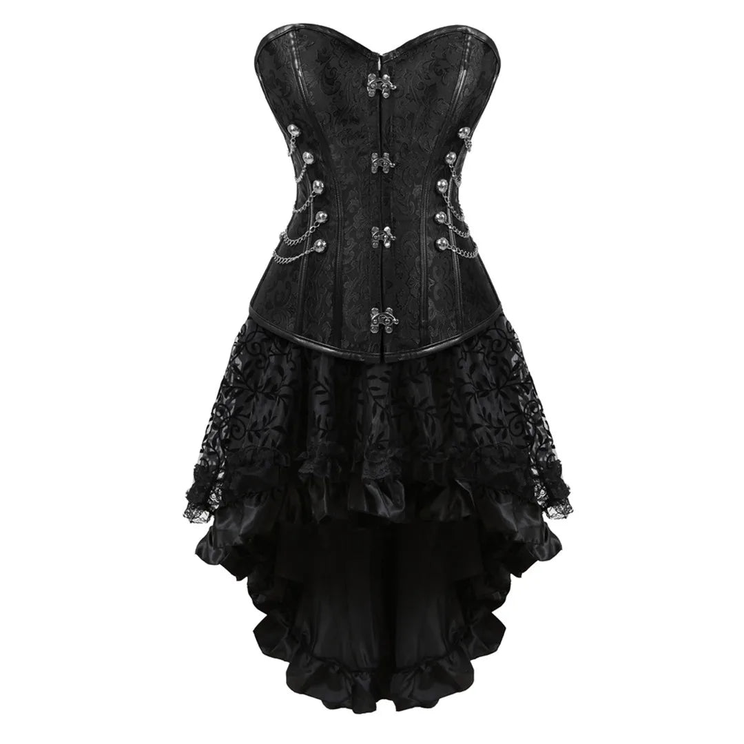Ensemble Corset Steampunk Sexy et Jupe Asymétrique – vue 22