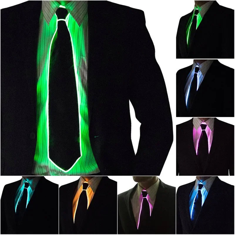 Cravate Lumineuse LED Néon – Accessoire de Fête Homme – vue 2