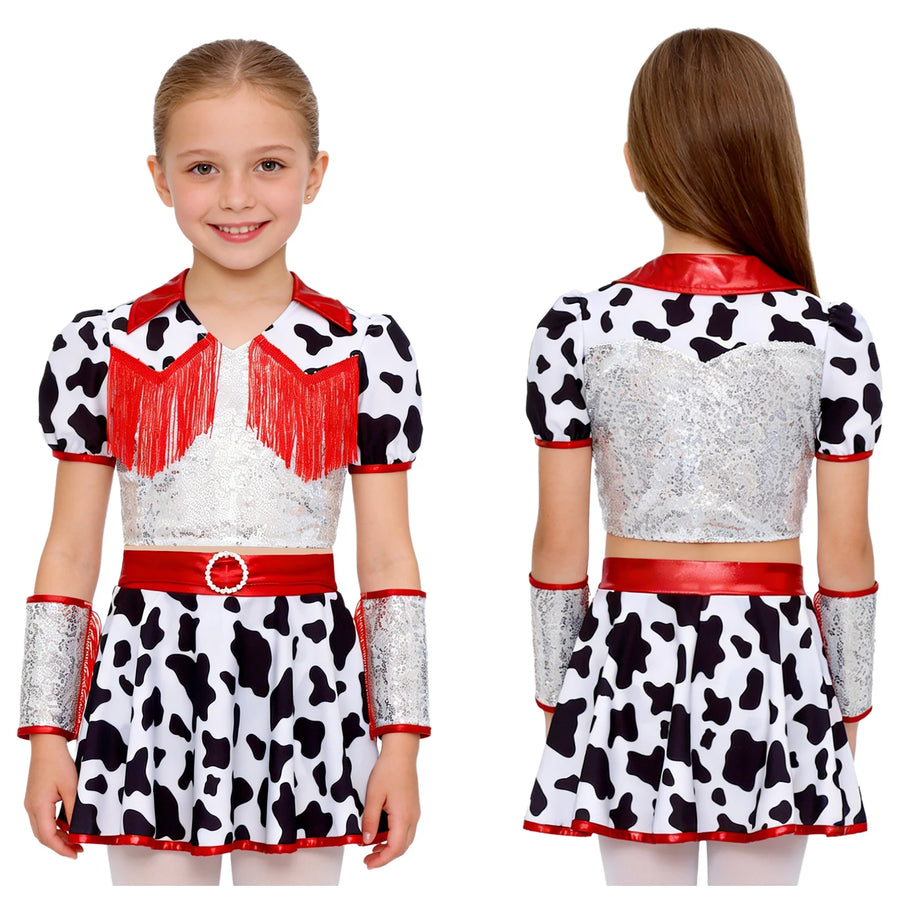 Déguisement Cowgirl Fille à Sequins – Crop Top et Jupe-Culotte – vue 8
