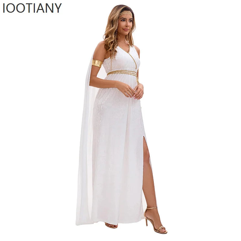 Robe de Déesse Grecque Blanche Sexy – vue 3