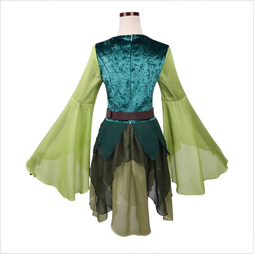 Robe de fée elfe verte avec ailes – du S au XXL – vue 3