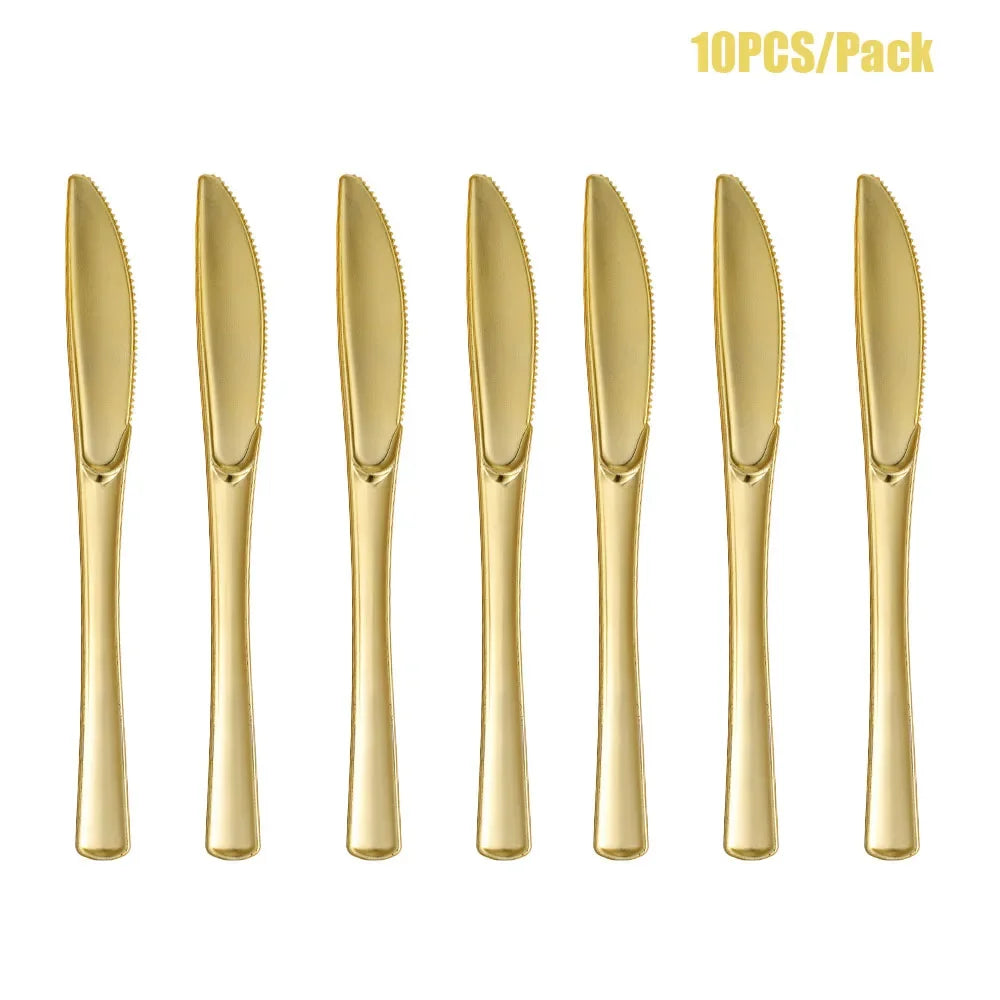 Couverts Jetables Dorés - Lot de 10 – vue 9