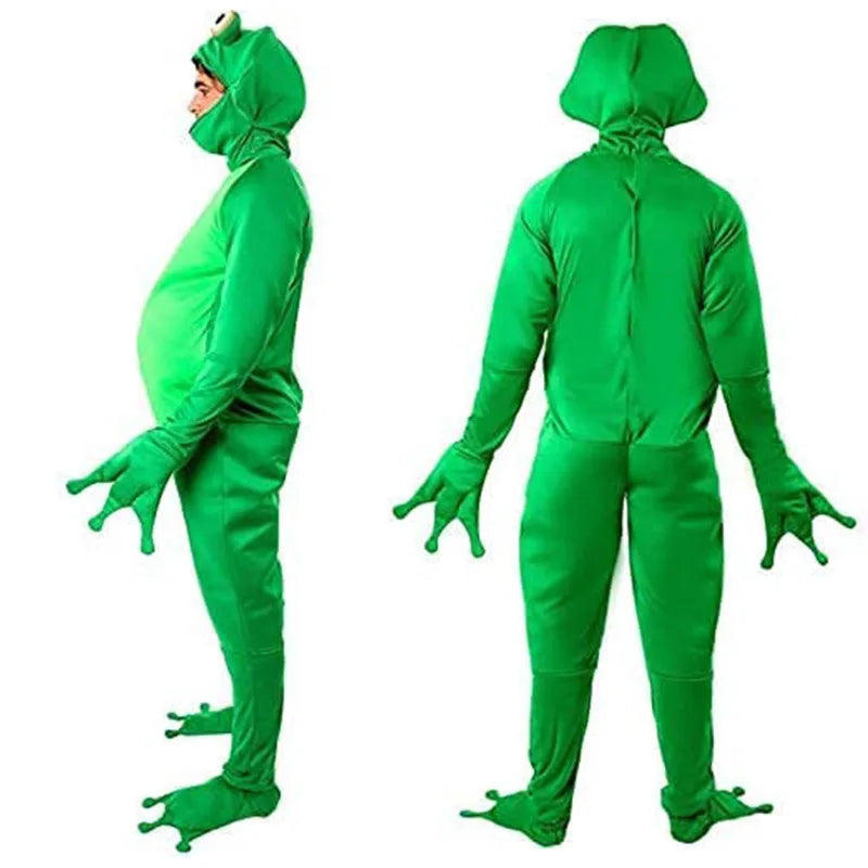 Combinaison Grenouille Verte Adulte avec Capuche – vue 2