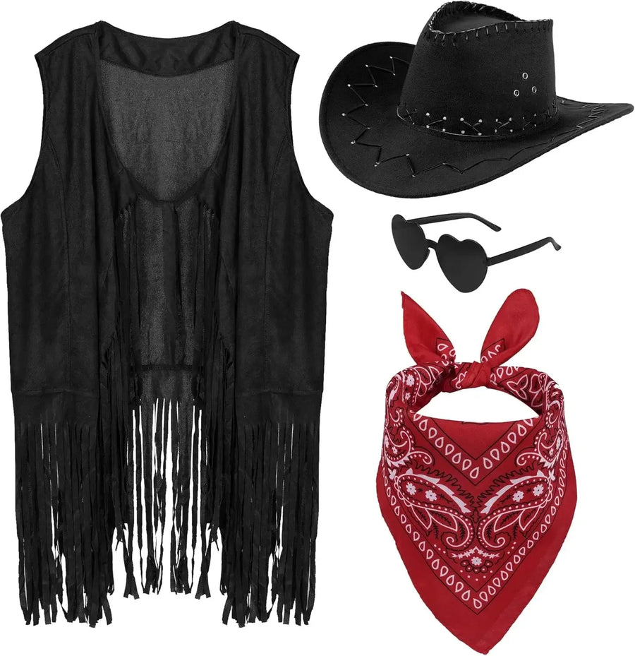 Kit Cow-Boy – Gilet à Franges, Chapeau, Ceinture et Bandana – vue 6