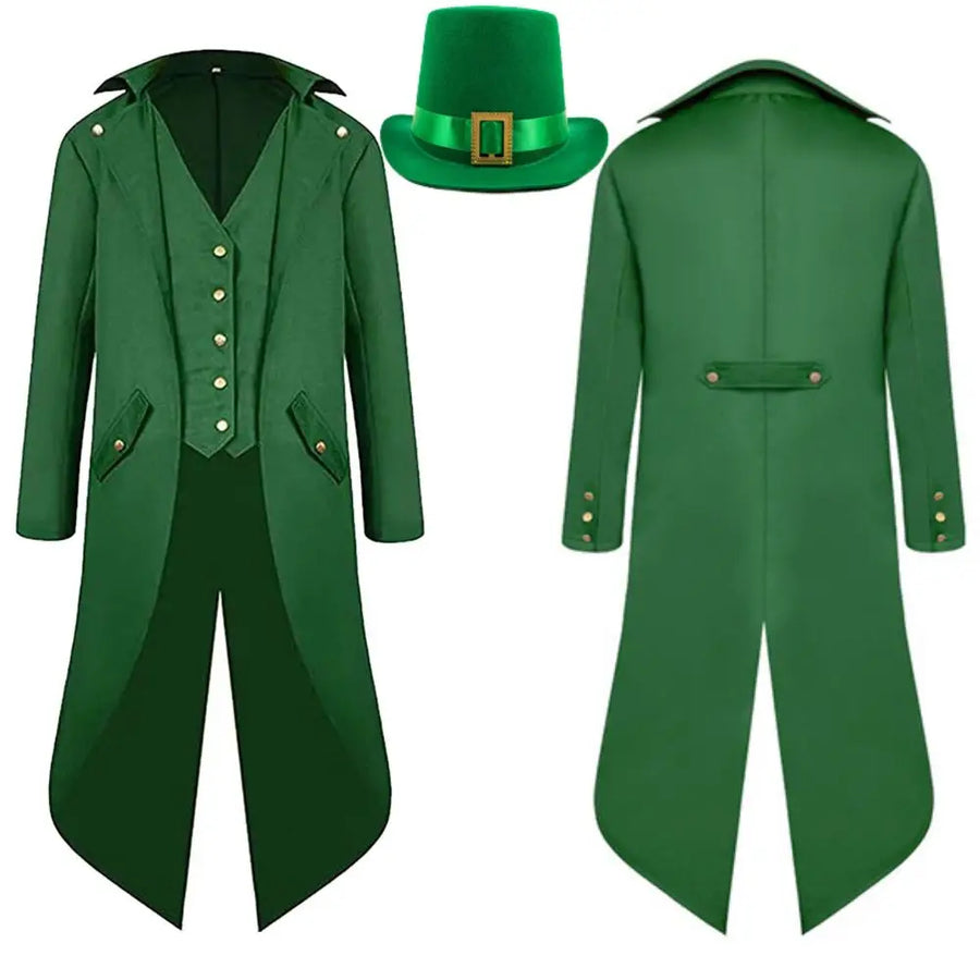 Veste Steampunk Verte avec Chapeau Homme