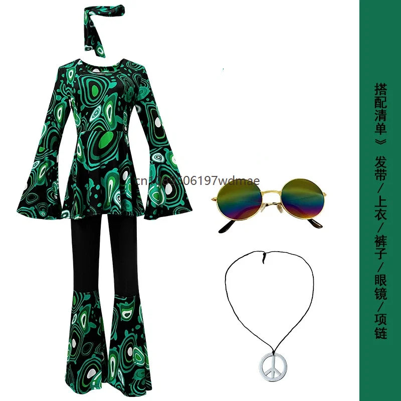 Tenue Disco Multicolore avec Bandeau