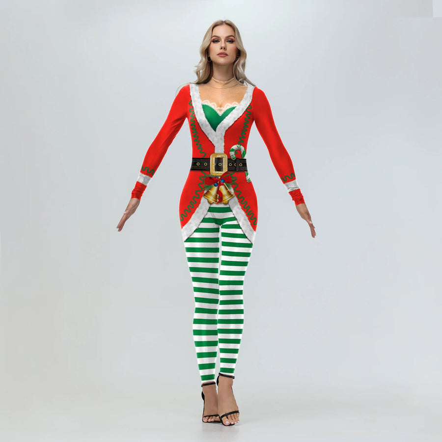 Combinaison Moulante Père Noël Imprimée – Tenue de Fête – vue 5