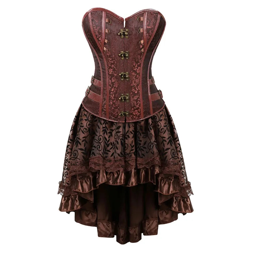 Ensemble Corset Steampunk Sexy et Jupe Asymétrique – vue 13