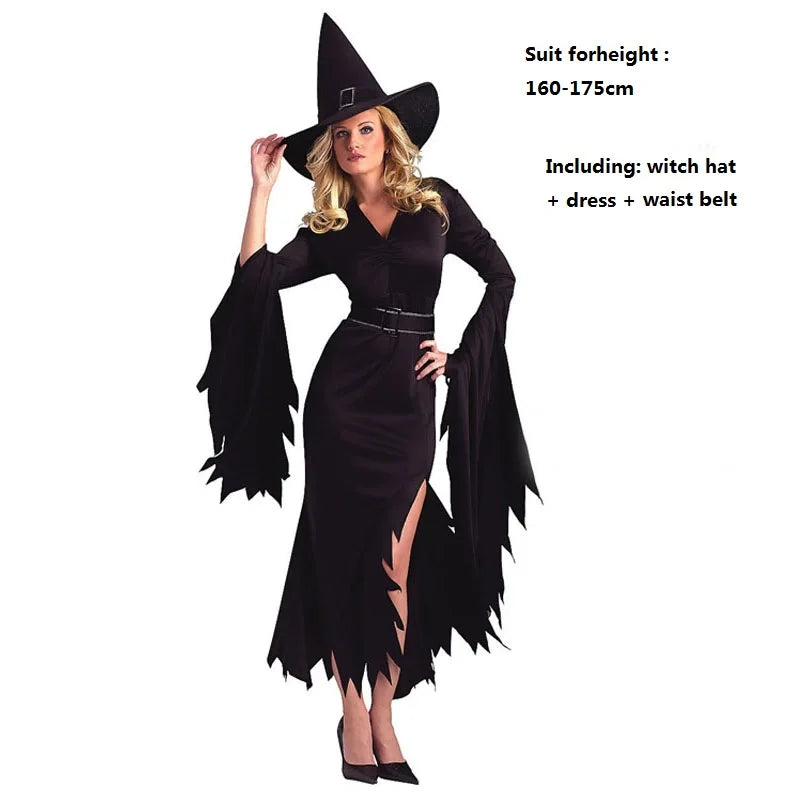 Robe Diablesse Sorcière Noire et Rouge – vue 5