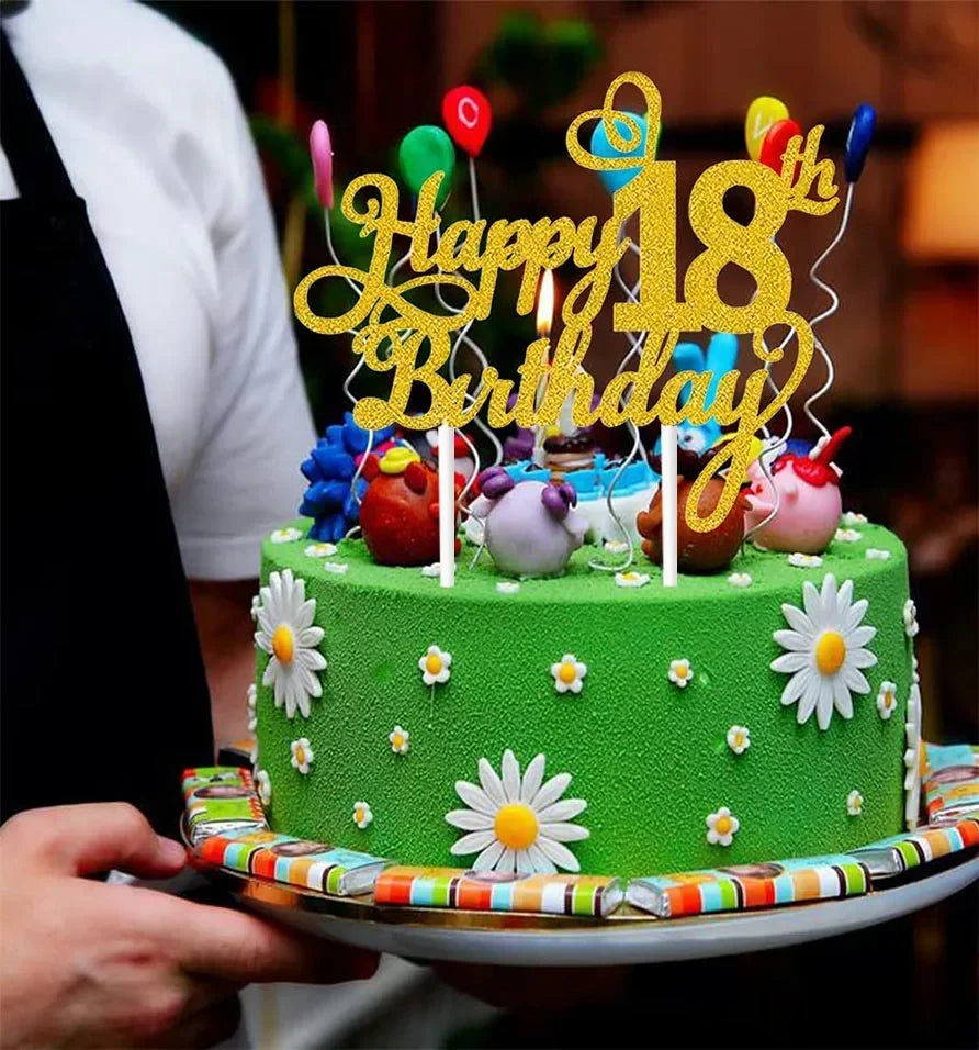 Topper Gâteau Happy Birthday Chiffre d'Âge - Lot de 1 à 20 pièces – vue 4