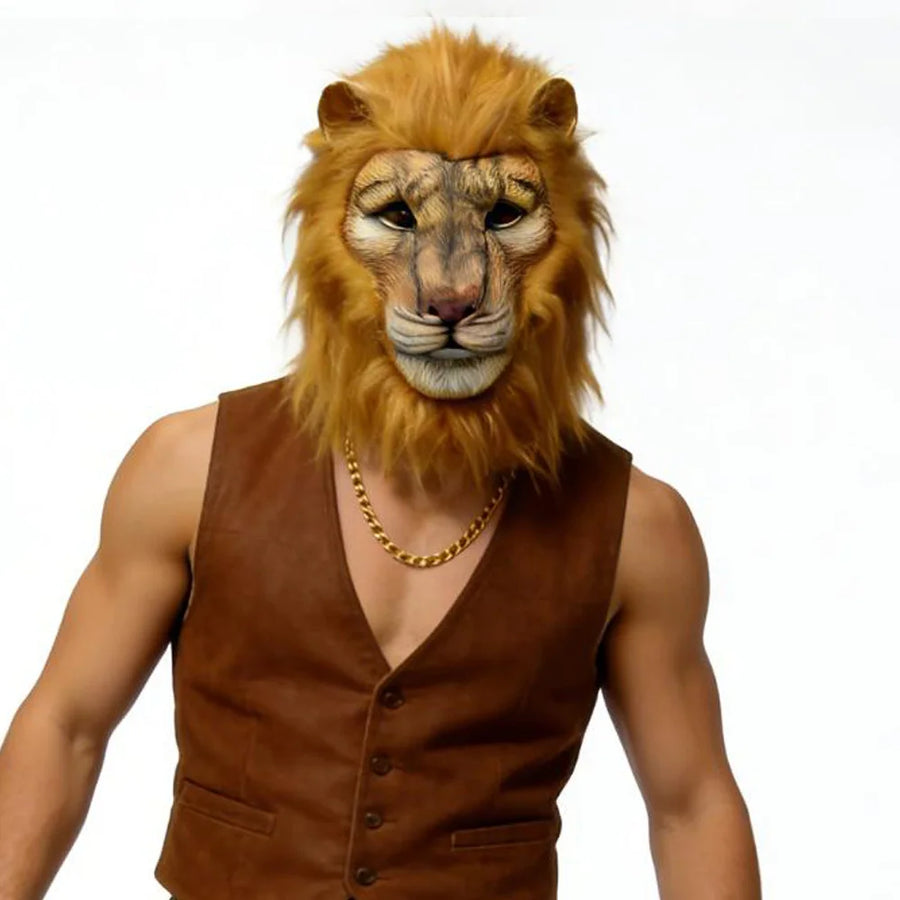 Masque Lion Blanc en Latex – vue 5