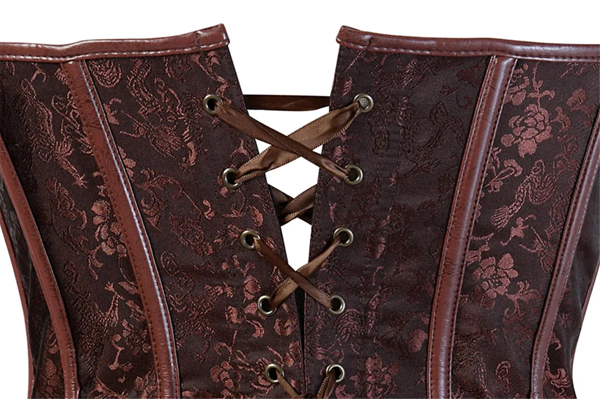 Corset Bustier Steampunk Brocart – Grandes Tailles – vue 4