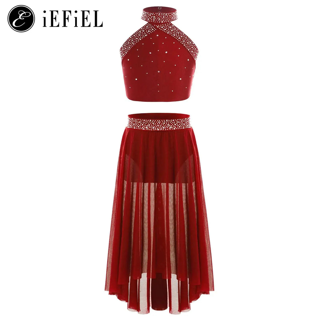 Tenue de Danse Lyrique pour Fille — Top Pailleté et Jupe
