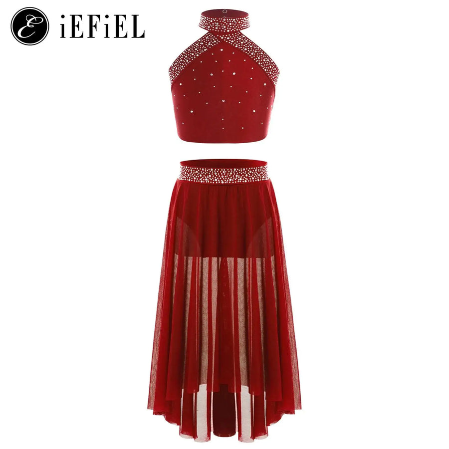 Tenue de Danse Lyrique pour Fille — Top Pailleté et Jupe