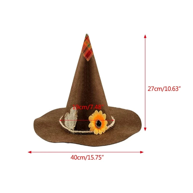 Chapeau d'Épouvantail – Sorcier Adulte et Enfant