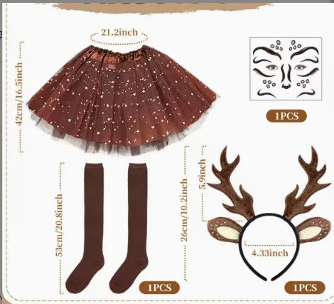 Kit Renne Femme – Bois, Tutu, Chaussettes et Tatouages – vue 7