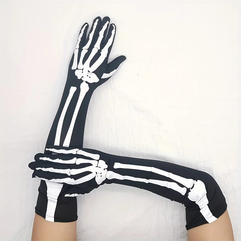 Gants Squelette Longs Élastiques – vue 4